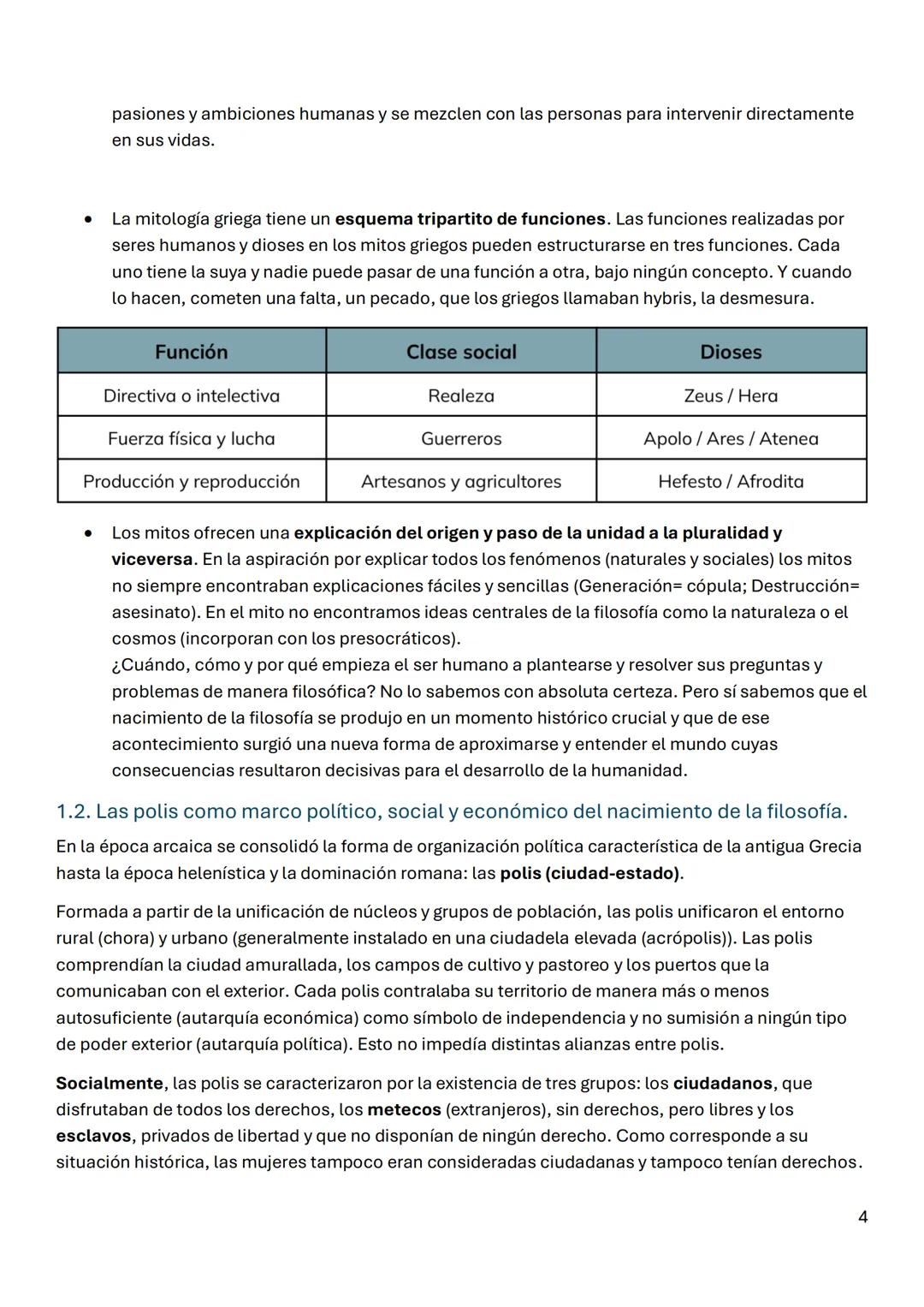 # FILOSOFÍA
Tema 1. Del mito al logos. El origen de la filosofía y los
presocráticos.
1. El pensamiento mítico. Una primera explicación de