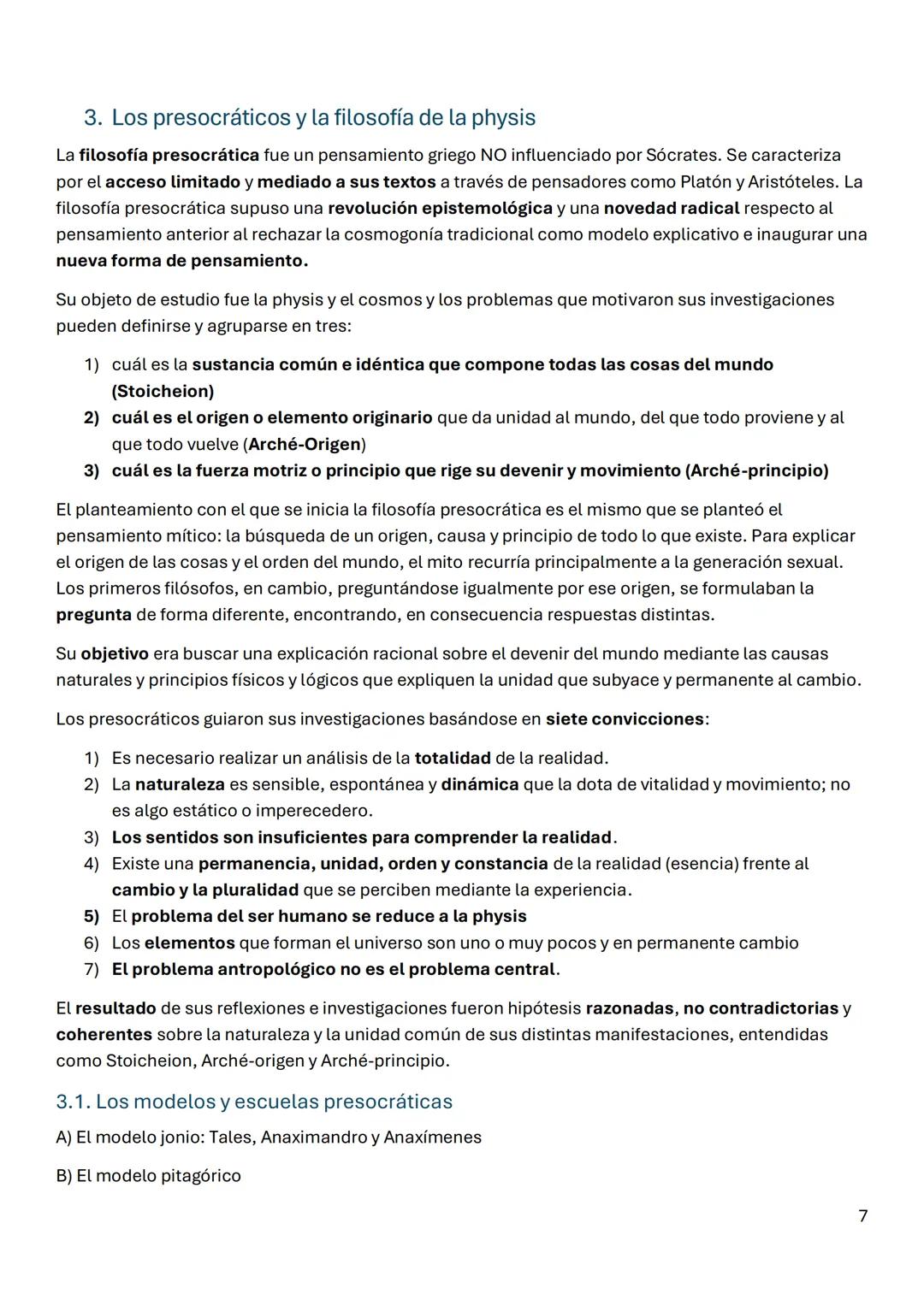 # FILOSOFÍA
Tema 1. Del mito al logos. El origen de la filosofía y los
presocráticos.
1. El pensamiento mítico. Una primera explicación de