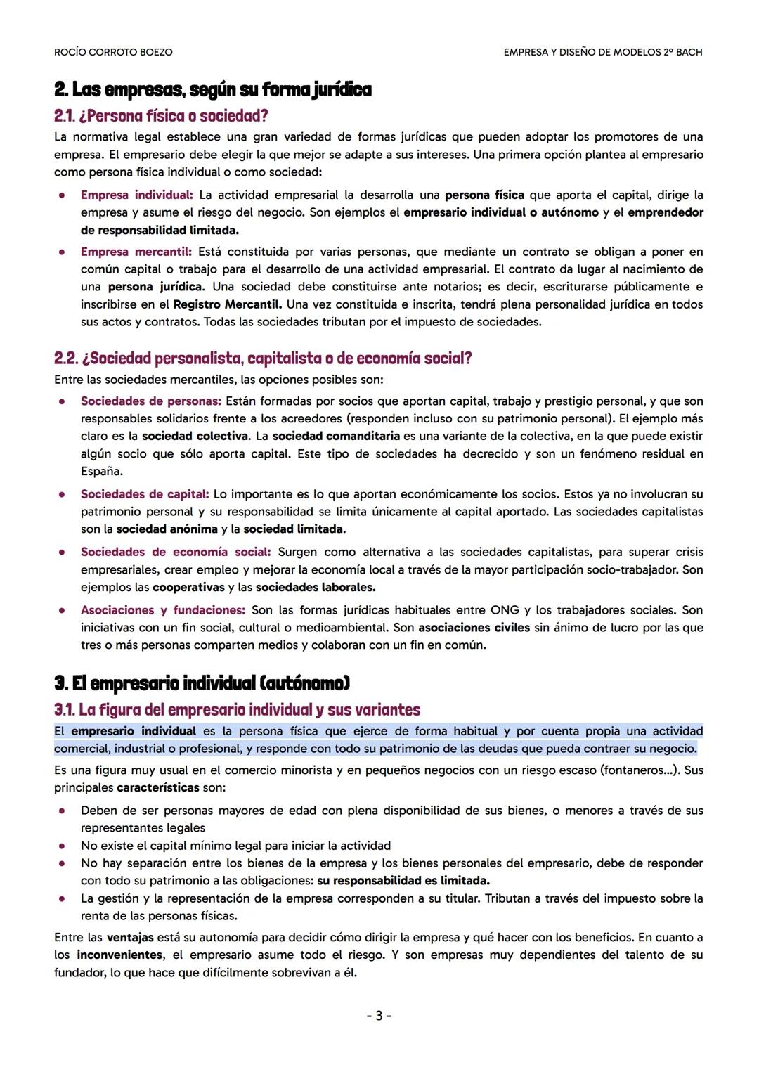 ROCÍO CORROTO BOEZO
EMPRESA Y DISEÑO DE MODELOS 2º BACH
# TEMA 02: CLASES DE EMPRESA Y FORMAS DE EMPRENDIMIENTO
# 1. Criterios de clasific