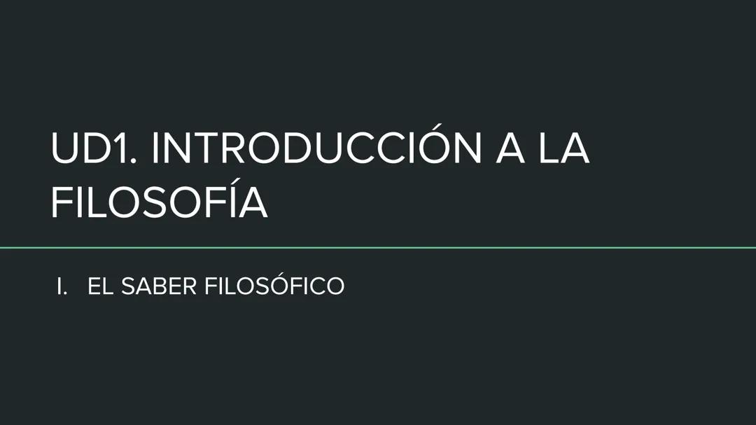El saber filosófico