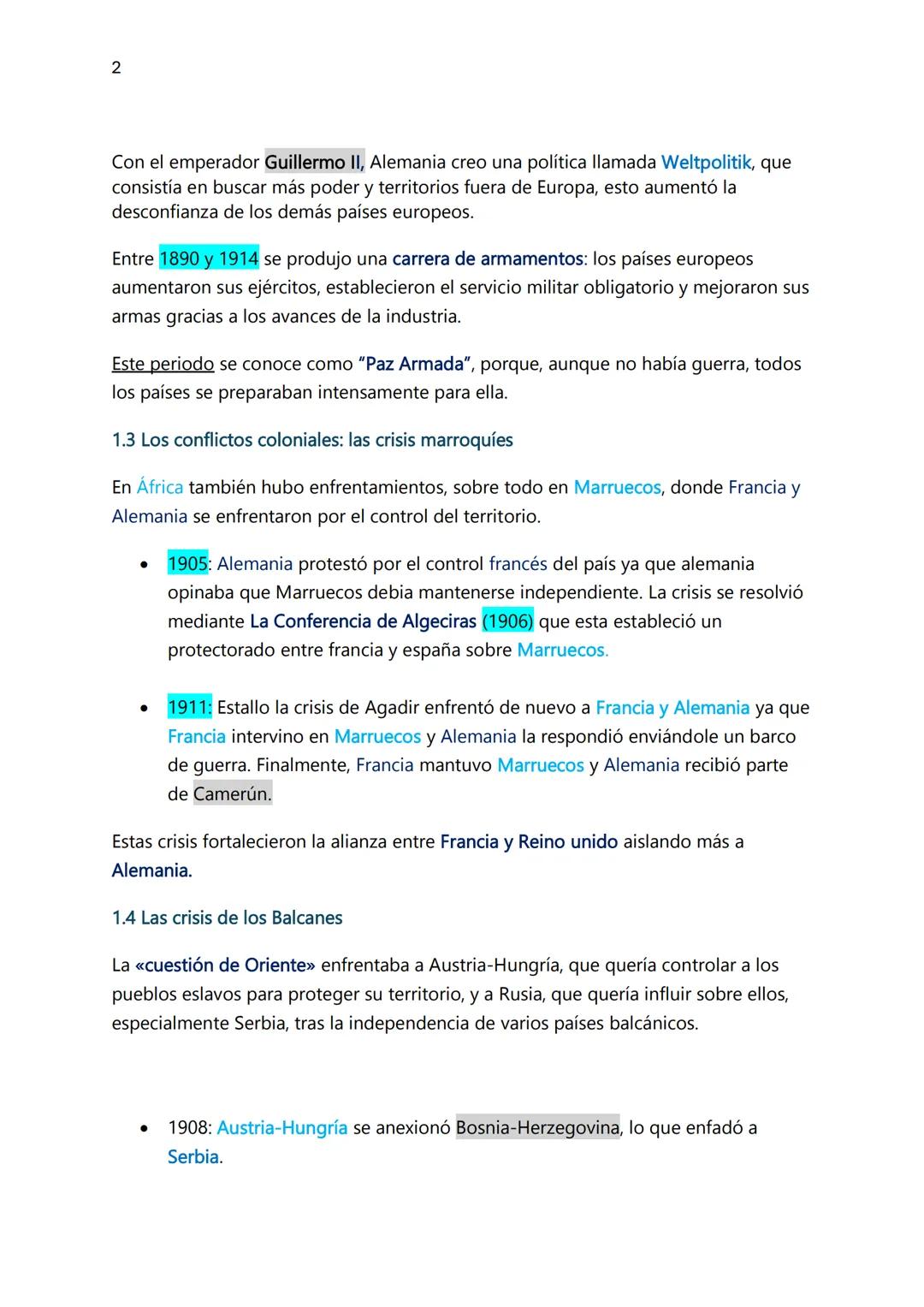 1
# LA 1º GUERRA MUNDIAL
1. Las causas de la guerra:
A comienzos del siglo XX, Europa vivía fuertes tensiones. Alemania se había
converti