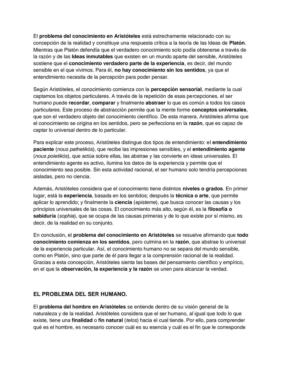 # ARISTÓTELES.
EL PROBLEMA DE LA REALIDAD.
El problema de la realidad en Aristóteles surge como respuesta a las ideas de su maestro
Platón