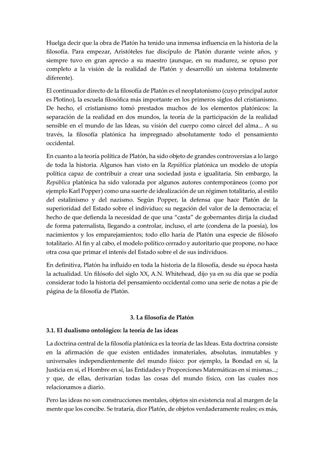 # TEMA 3. PLATÓN
Para entender la filosofía de Platón (que en realidad se llamaba Aristocles) es necesario
conocer algo de su biografía y d
