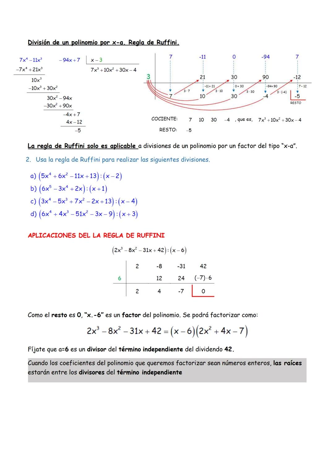 # UD 02 POLINOMIOS Y FRACCIONES ALGEBRAICAS
DIVISIÓN DE POLINOMIOS
División de monomios
$\frac{15x^5}{-5x^3} = -3x^2$
$\frac{6x^3}{5x^3}