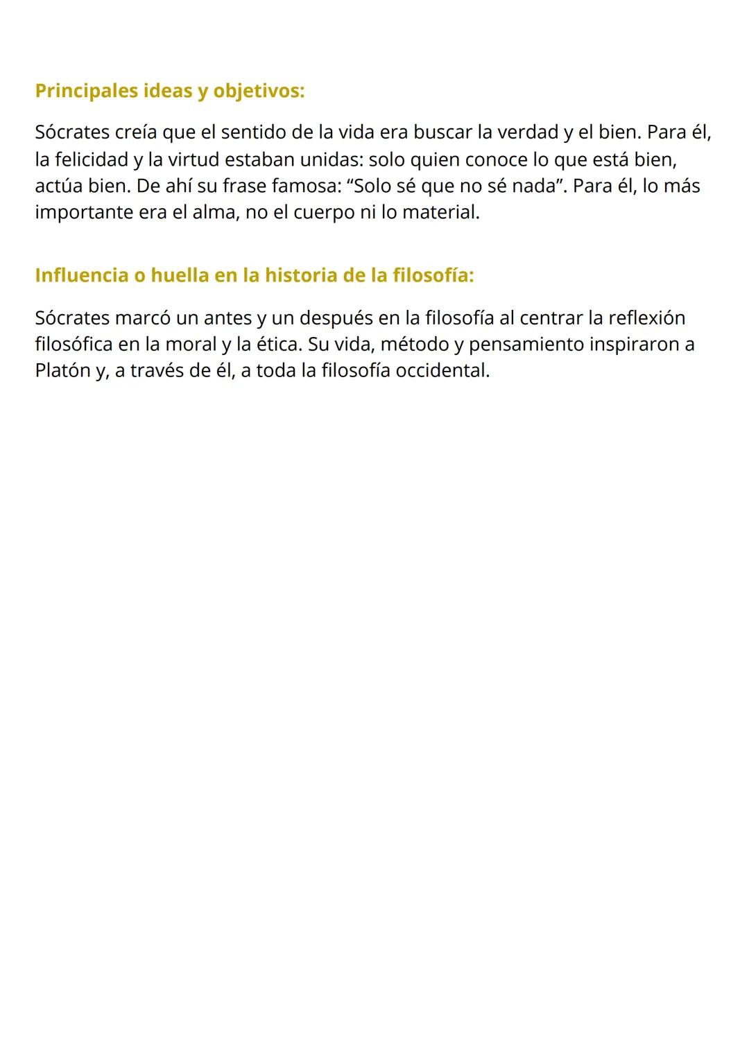 1.1) Sócrates (3,5 puntos)
Vida:
Sócrates (470-399 a.C.) fue un filósofo griego considerado el padre de la
filosofía moral. No dejó obras