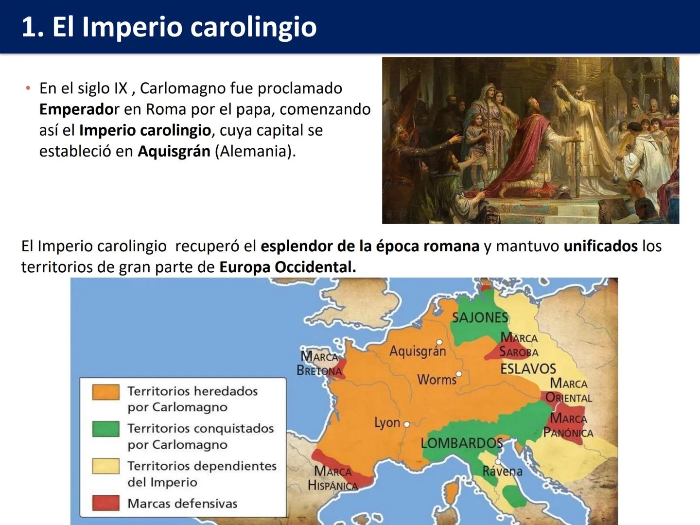 # Tema 6: El feudalismo (PLENA EDAD MEDIA)
1 El Imperio carolingio
2 El feudalismo
3 Economía y sociedad feudal
4 El papel de la Iglesia