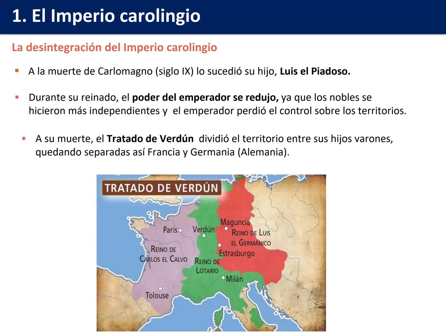 # Tema 6: El feudalismo (PLENA EDAD MEDIA)
1 El Imperio carolingio
2 El feudalismo
3 Economía y sociedad feudal
4 El papel de la Iglesia