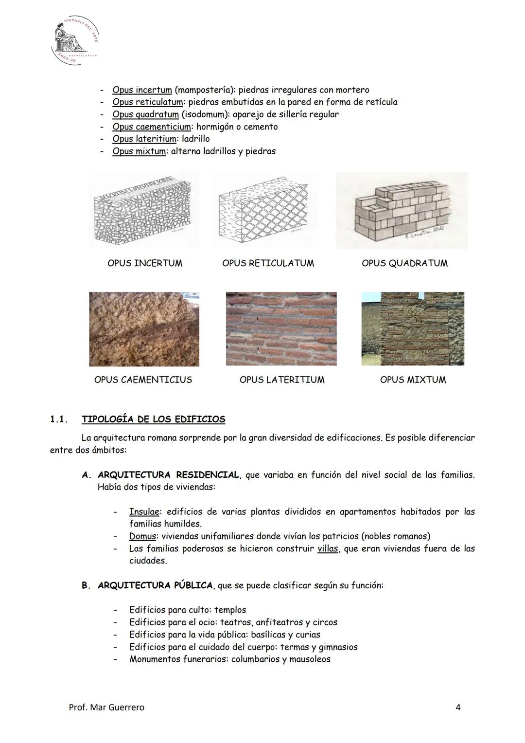 BLOQUE 2
TEMA 3: ARTE ROMAΝΟ
1. Urbanismo romano y tipologías arquitectónicas.
2. La escultura romana El retrato y el relieve histórico.
3
