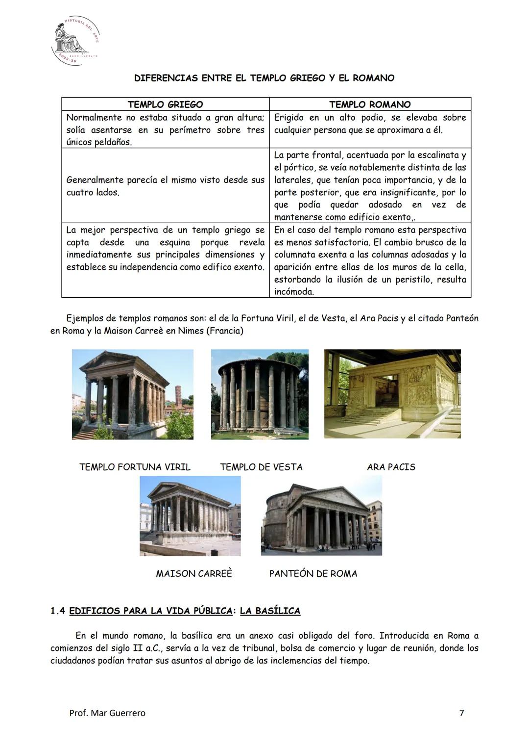 BLOQUE 2
TEMA 3: ARTE ROMAΝΟ
1. Urbanismo romano y tipologías arquitectónicas.
2. La escultura romana El retrato y el relieve histórico.
3