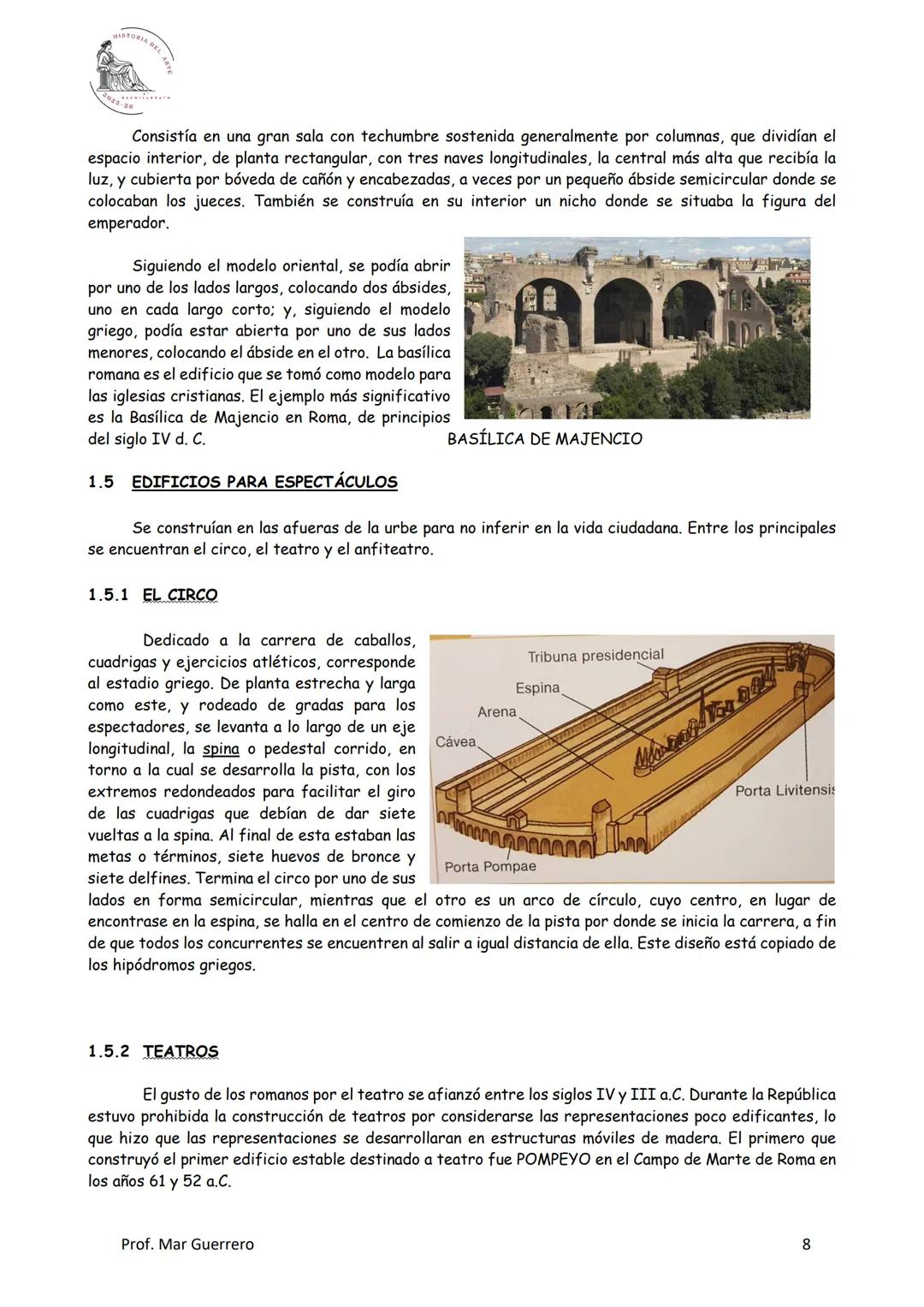 BLOQUE 2
TEMA 3: ARTE ROMAΝΟ
1. Urbanismo romano y tipologías arquitectónicas.
2. La escultura romana El retrato y el relieve histórico.
3