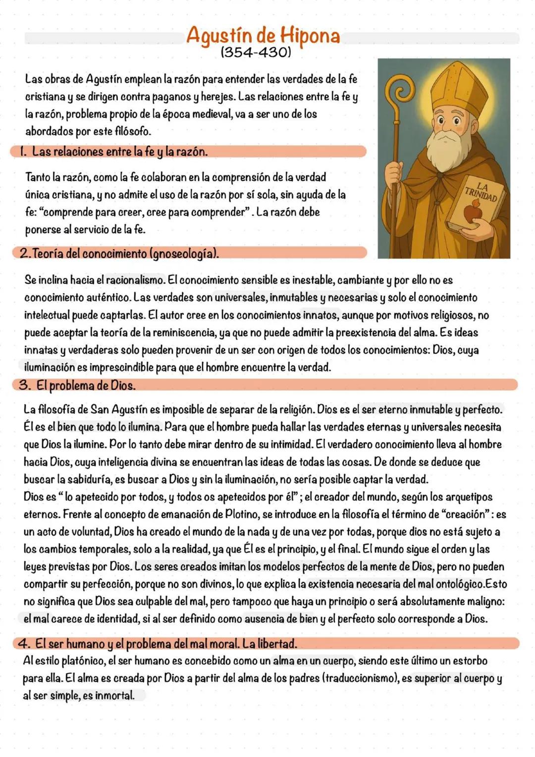 # Agustín de Hipona
(354-430)
Las obras de Agustín emplean la razón para entender las verdades de la fe
cristiana y se dirigen contra pagan