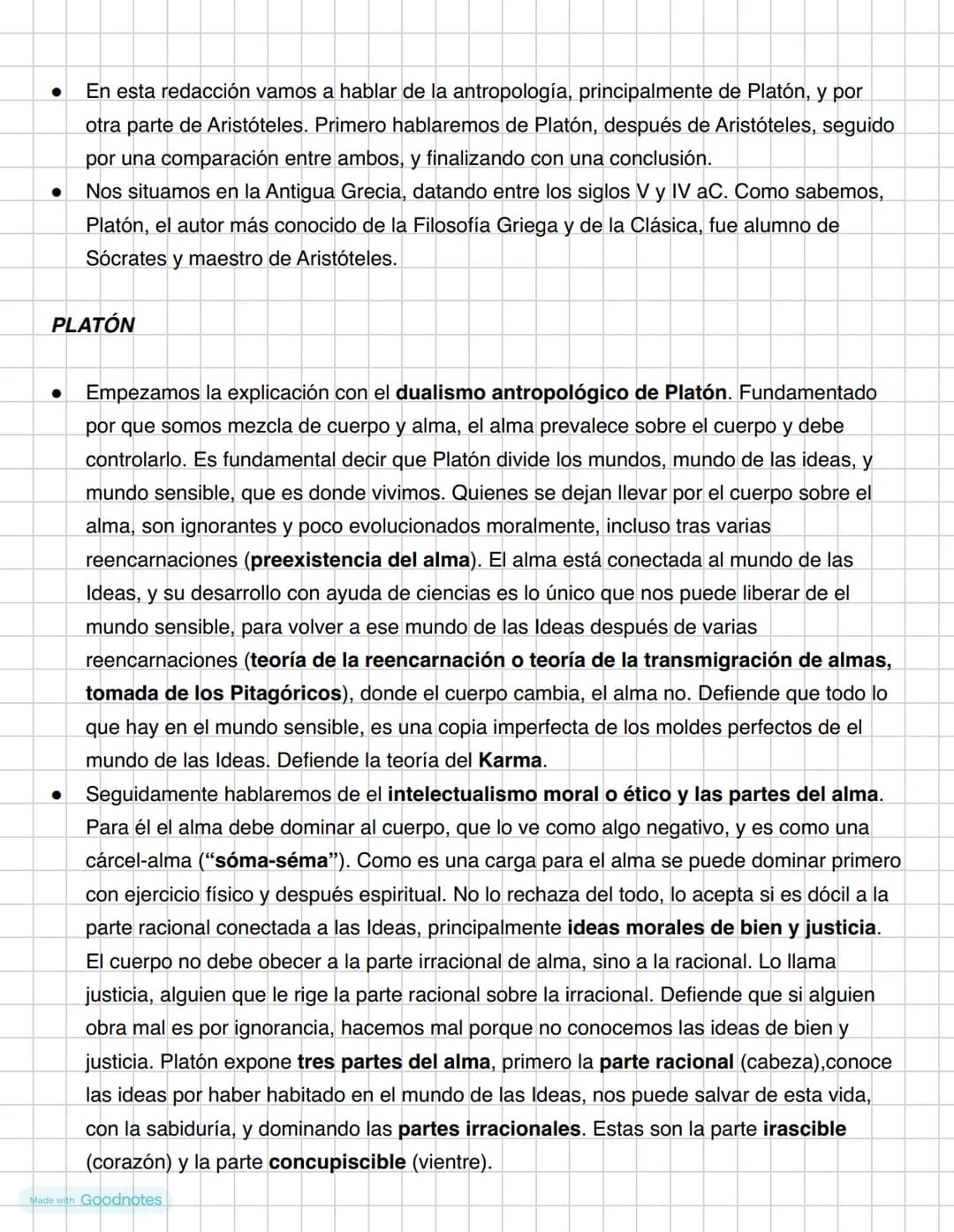Made with Goodnotes - En esta redacción vamos a hablar de la antropología, principalmente de Platón, y por
otra parte de Aristóteles. Primer