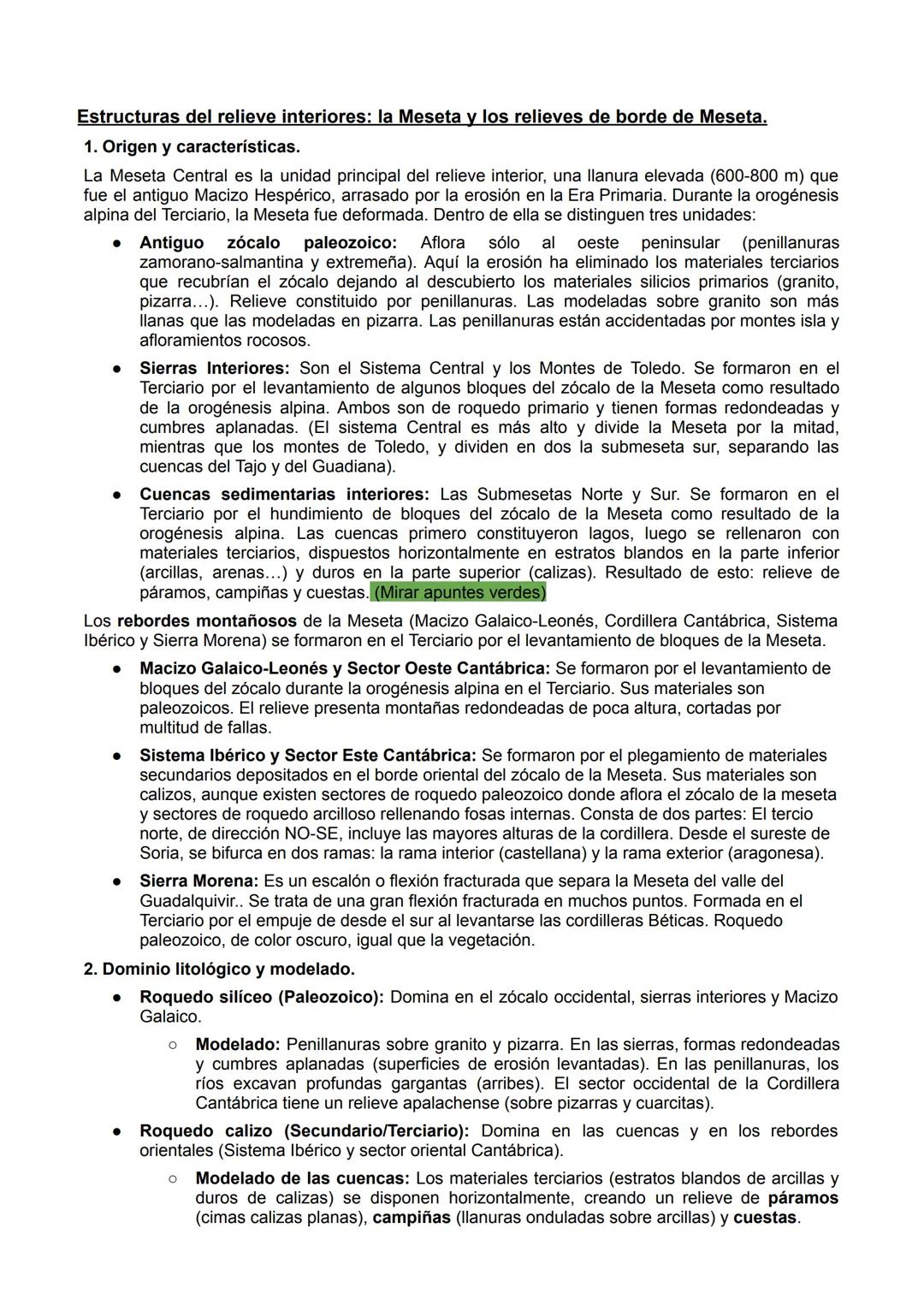 # BLOQUE B. LISTADO DE TEMAS Y EPÍGRAFES PARA LAS
PREGUNTAS 1 Y 3
## El relieve: Formación y características
Caracterización de las unidad
