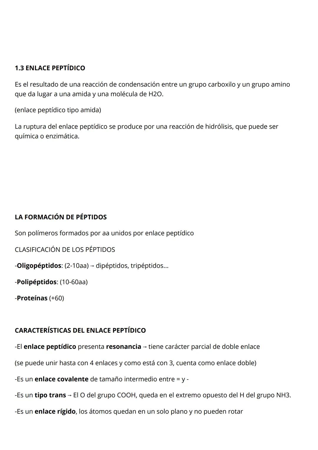 # TEMA 4: LAS PROTEÍNAS
1 LOS AMINOÁCIDOS
1.1 ESTRUCTURA Y CLASIFICACIÓN
monómeros pépticos proteínas
* El grupo R determina el aminoá