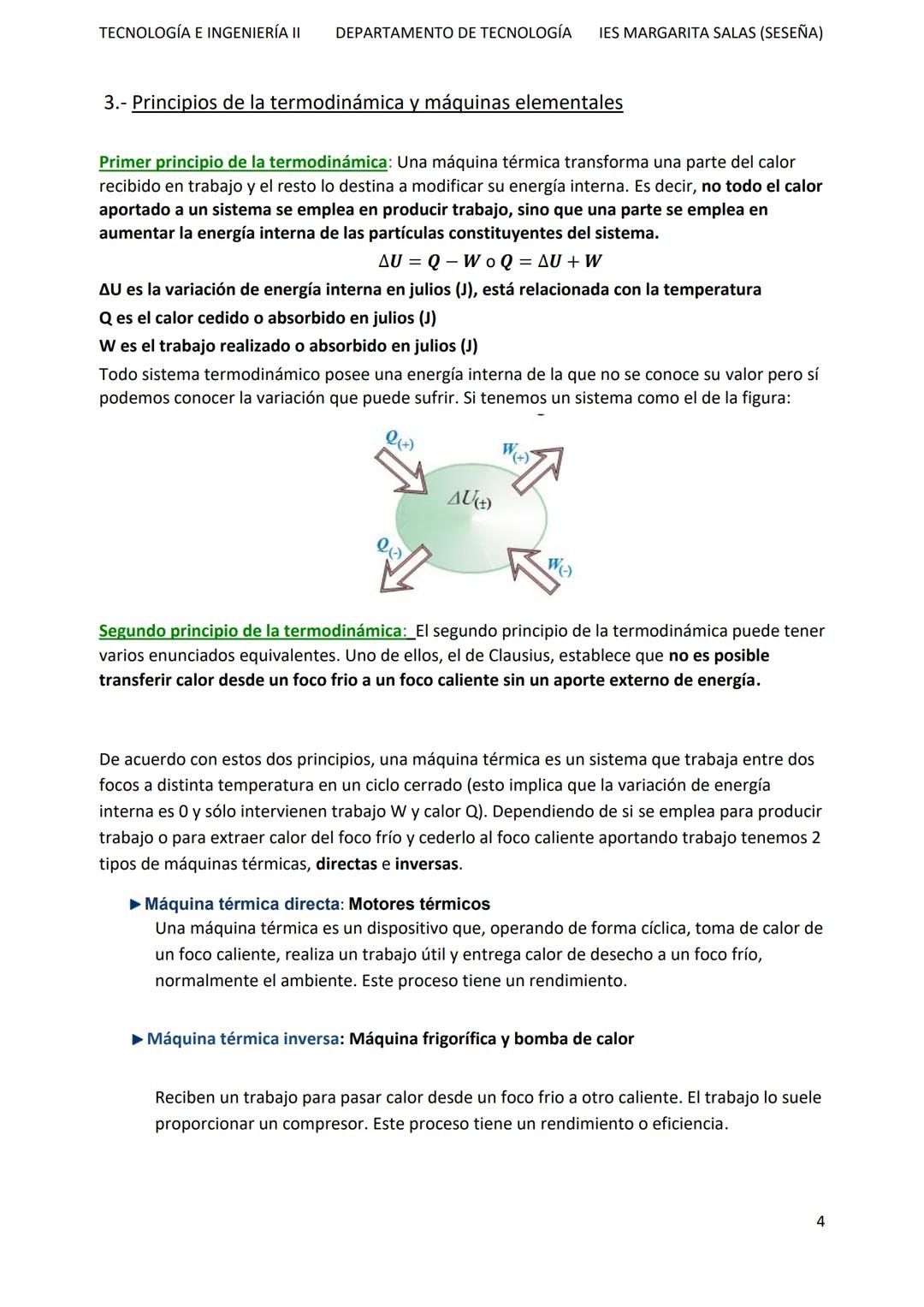 TECNOLOGÍA E INGENIERÍA II
DEPARTAMENTO DE TECNOLOGÍA IES MARGARITA SALAS (SESEÑA)
# TEMA 2: MÁQUINAS TÉRMICAS
## PARTE 1
La termodinámic