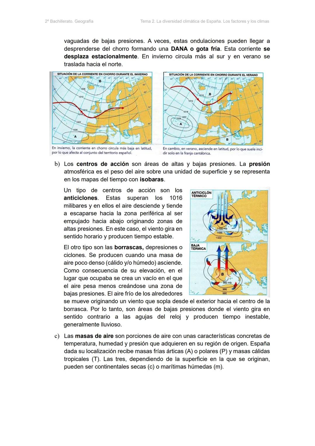 2º Bachillerato. Geografia.
Tema 2. La diversidad climática de España. Los factores y los climas
# TEMA 2. LA DIVERSIDAD CLIMÁTICA DE ESPAÑ