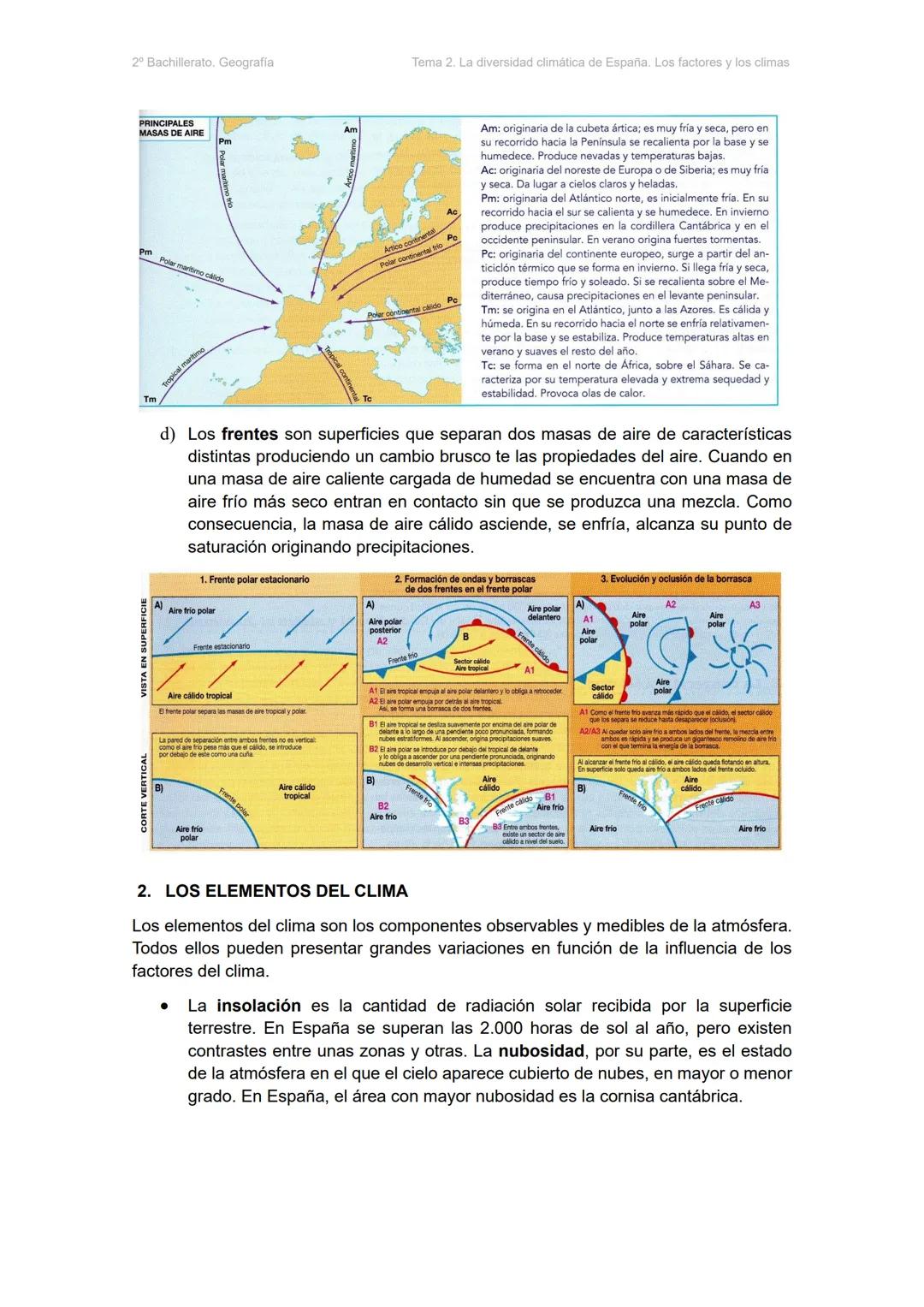 2º Bachillerato. Geografia.
Tema 2. La diversidad climática de España. Los factores y los climas
# TEMA 2. LA DIVERSIDAD CLIMÁTICA DE ESPAÑ