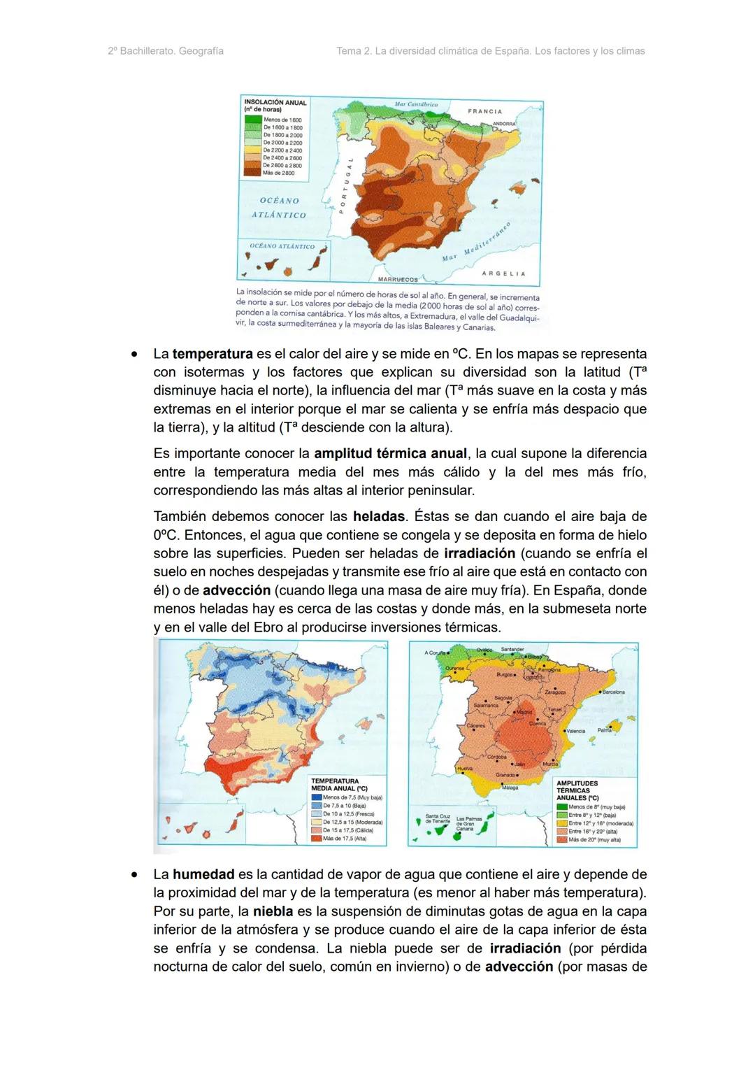 2º Bachillerato. Geografia.
Tema 2. La diversidad climática de España. Los factores y los climas
# TEMA 2. LA DIVERSIDAD CLIMÁTICA DE ESPAÑ