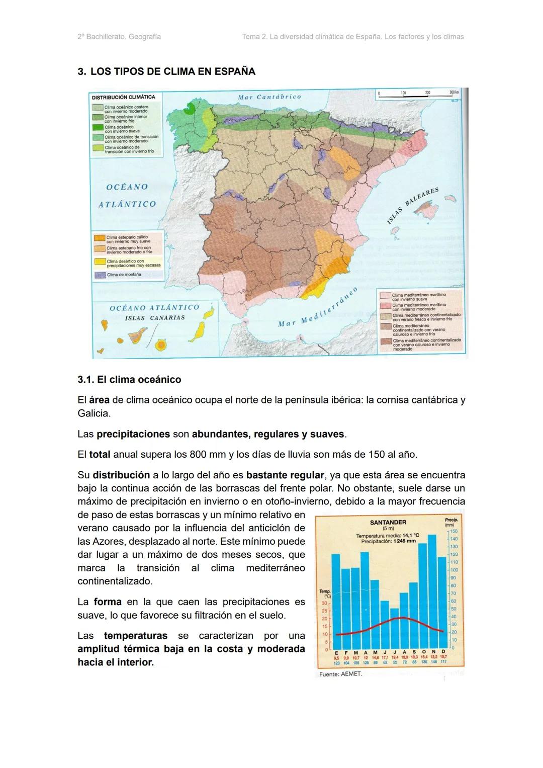2º Bachillerato. Geografia.
Tema 2. La diversidad climática de España. Los factores y los climas
# TEMA 2. LA DIVERSIDAD CLIMÁTICA DE ESPAÑ