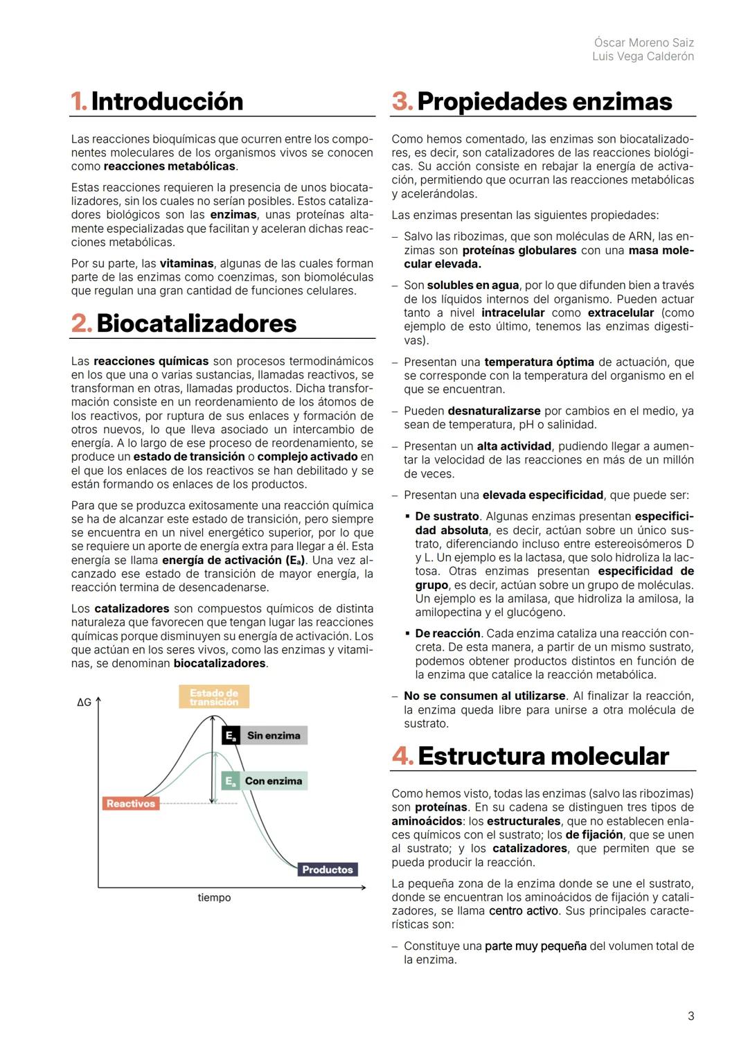 BI 2
BACH
Capítulo 5.
Enzimas Biología | 2 Bachillerato
2 # 1. Introducción
Las reacciones bioquímicas que ocurren entre los compo-
nent