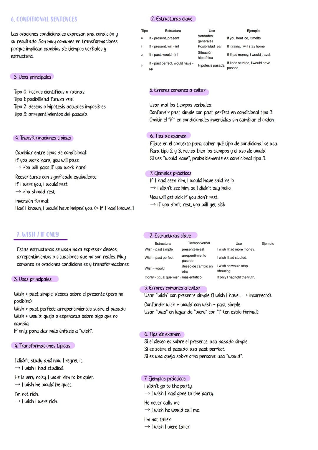 Inglés # 1. TENSE REVIEW
El tense review (repaso de tiempos verbales) es
fundamental en las sentence transformations, ya
que muchos ejercic