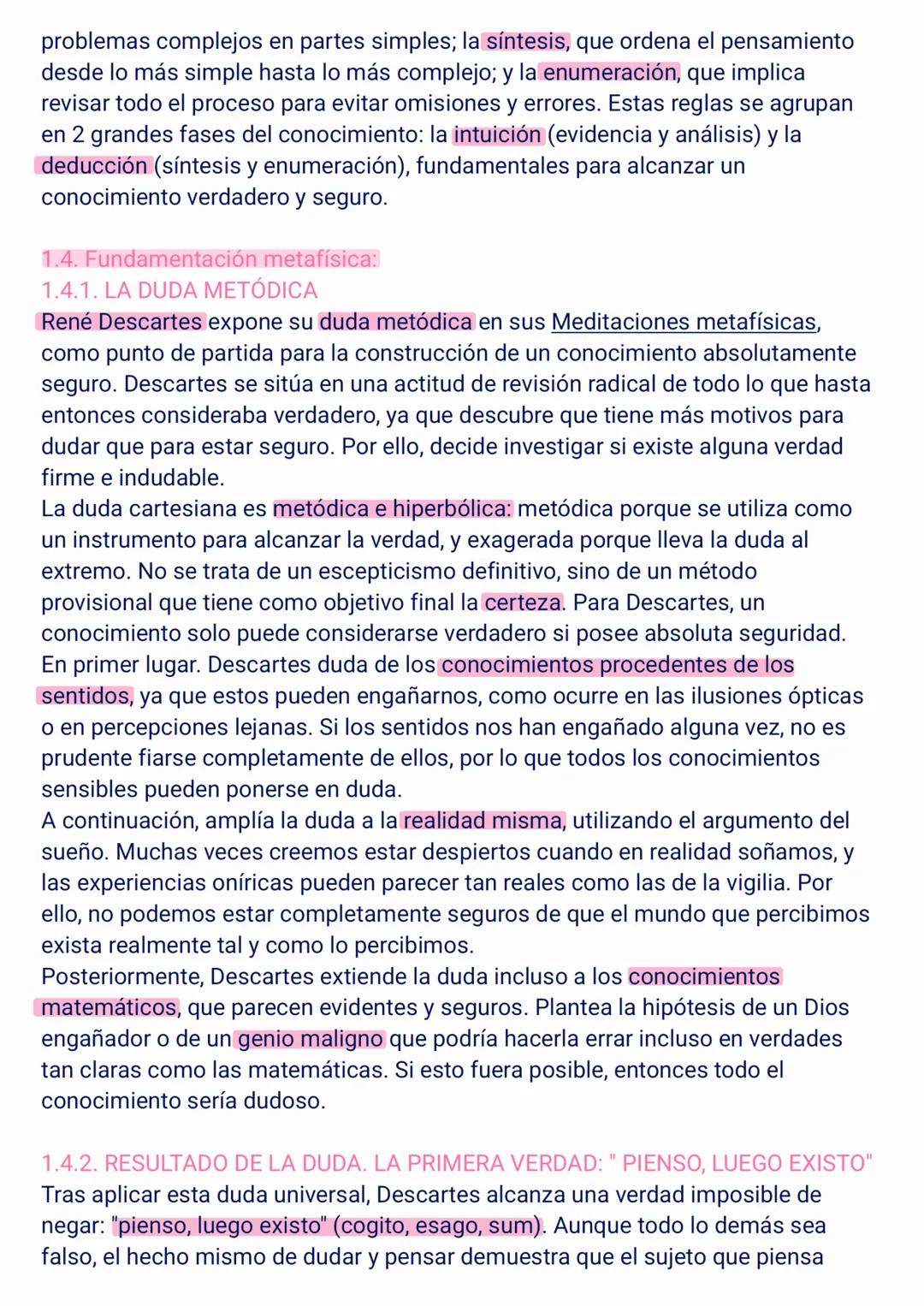 # Introducción
Descartes defiende un nuevo método racional para conocer la verdad, ante el
fracaso del método escolástica. En un contexto d