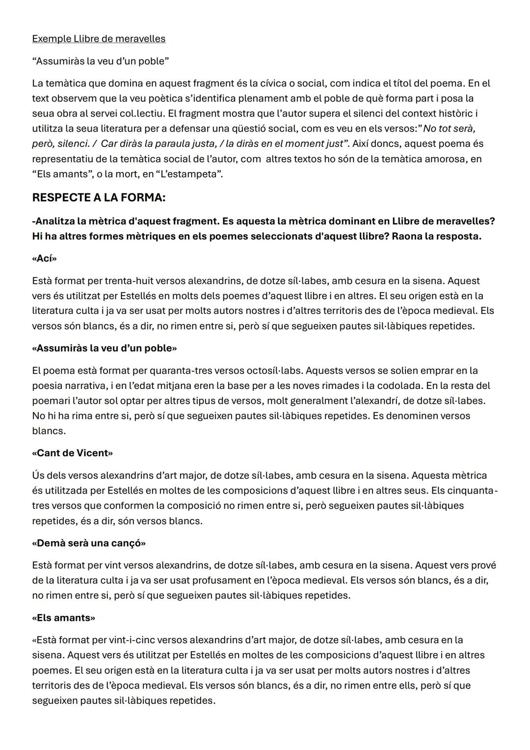 # Literatura valencià
RESPECTE AL CONTINGUT O A LA TEMÀTICA:
- Quins referents o elements de la realitat trobem (persones, noms de lloc, e