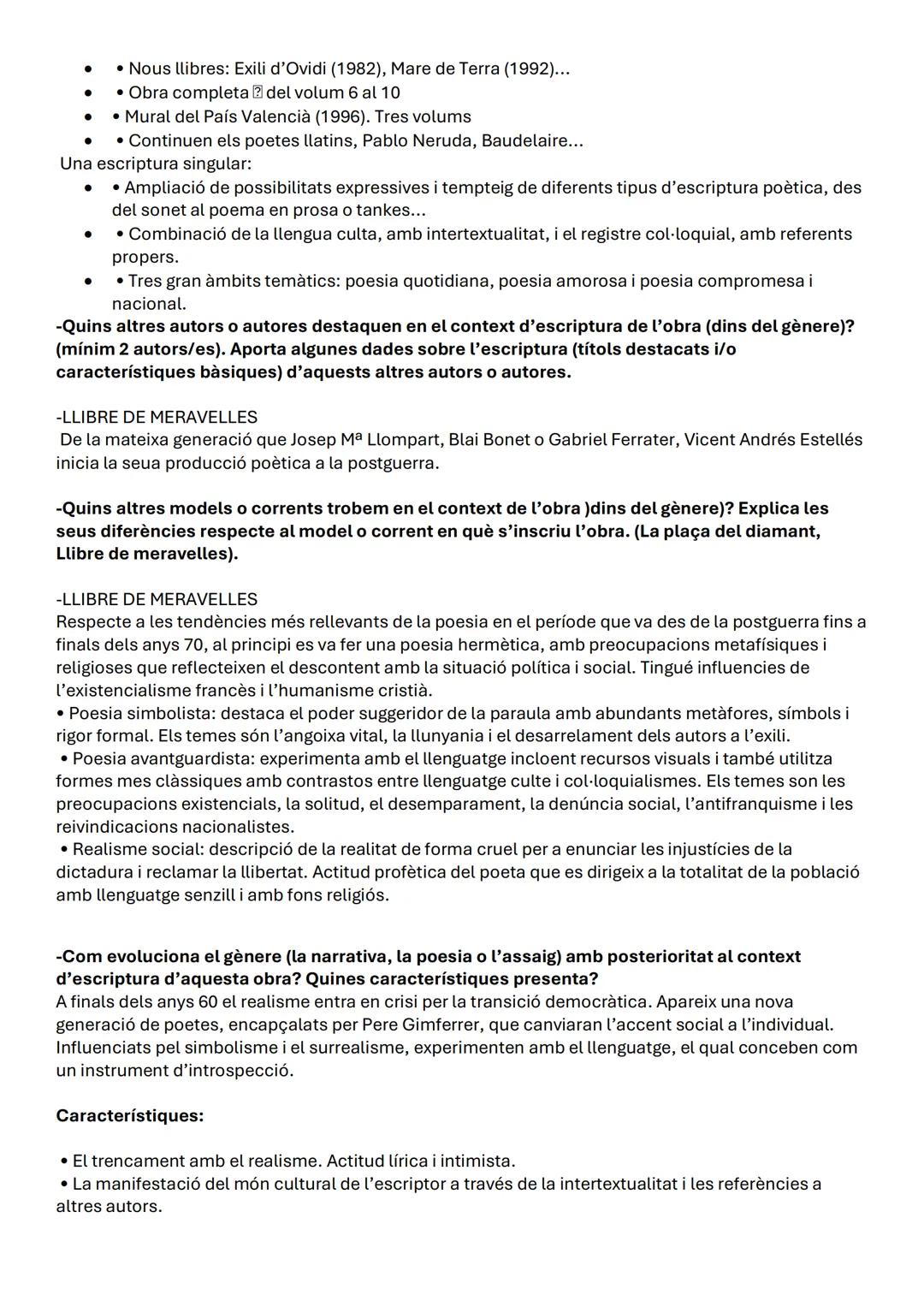 # Literatura valencià
RESPECTE AL CONTINGUT O A LA TEMÀTICA:
- Quins referents o elements de la realitat trobem (persones, noms de lloc, e