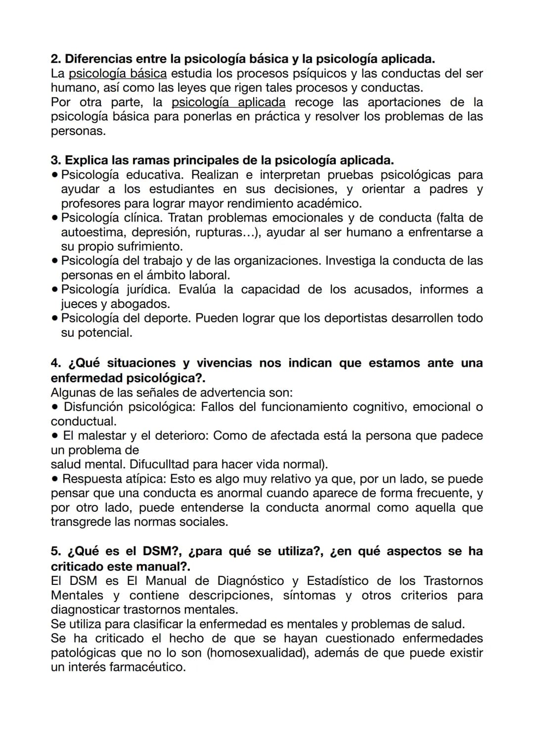 # Cuestionario de psicología I.
1. Explica las 4 escuelas clásicas de la psicología.
a) Psicoanálisis de Freud (creador del psicoanálisis)