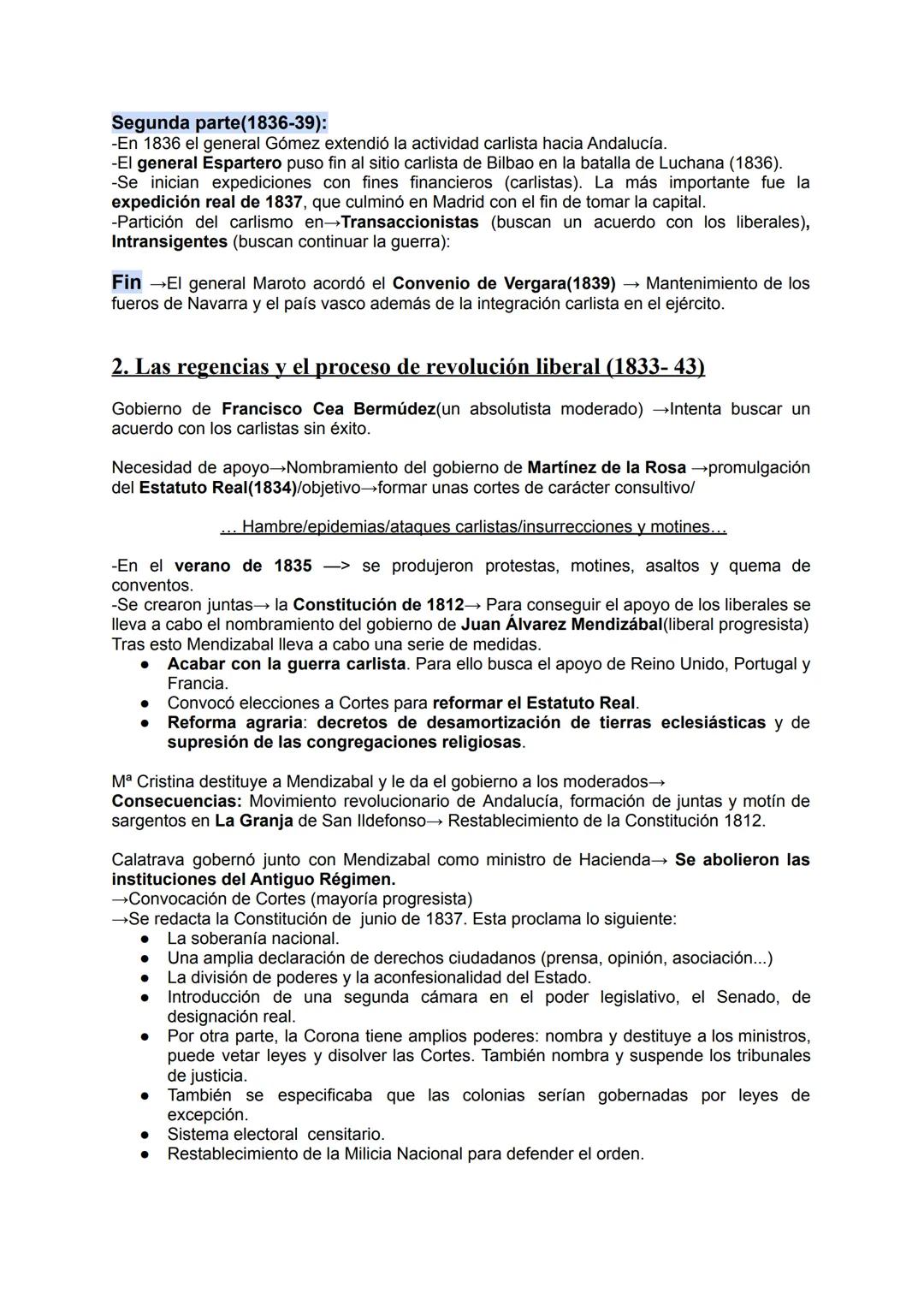 ESQUEMA TEMA 2 (1833-1868)
Introducción
1833 proceso de cambio y revolución->
-Desaparición del Antiguo Régimen y la implantación del estado