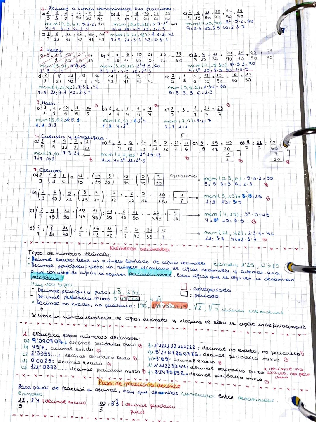 Tema 2: Númecos cacionales y ceaces
A. Fcacciones equivalenter
- Dos fracciones a 4 с
b
12
1. Dada ea fracción 18
Operaciones:
12.45546
1236