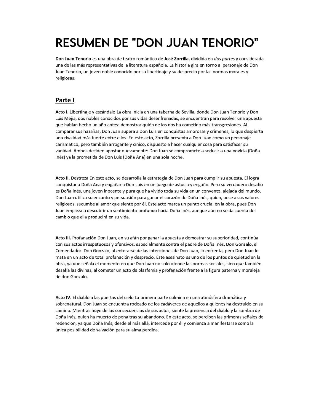 RESUMEN DON JUAN TENORIO