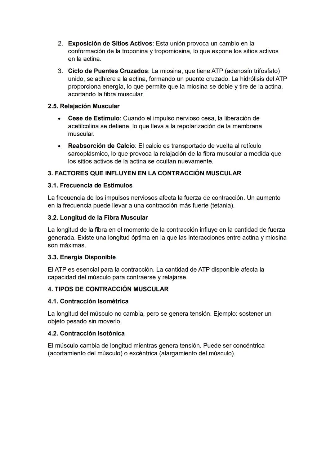 FISIOLOGÍA DE LA CONTRACCIÓN MUSCULAR
La contracción muscular es un proceso fisiológico fundamental que permite el
movimiento y la interacci