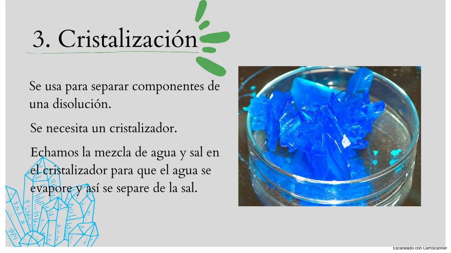 D
TÉCNICAS DE SEPARACIÓN
Escaneado con CamScanner Imaginémosno que tenemos un mezcla formada por:
Agua salada.
Arena.
• Virutas de hierro.
¿