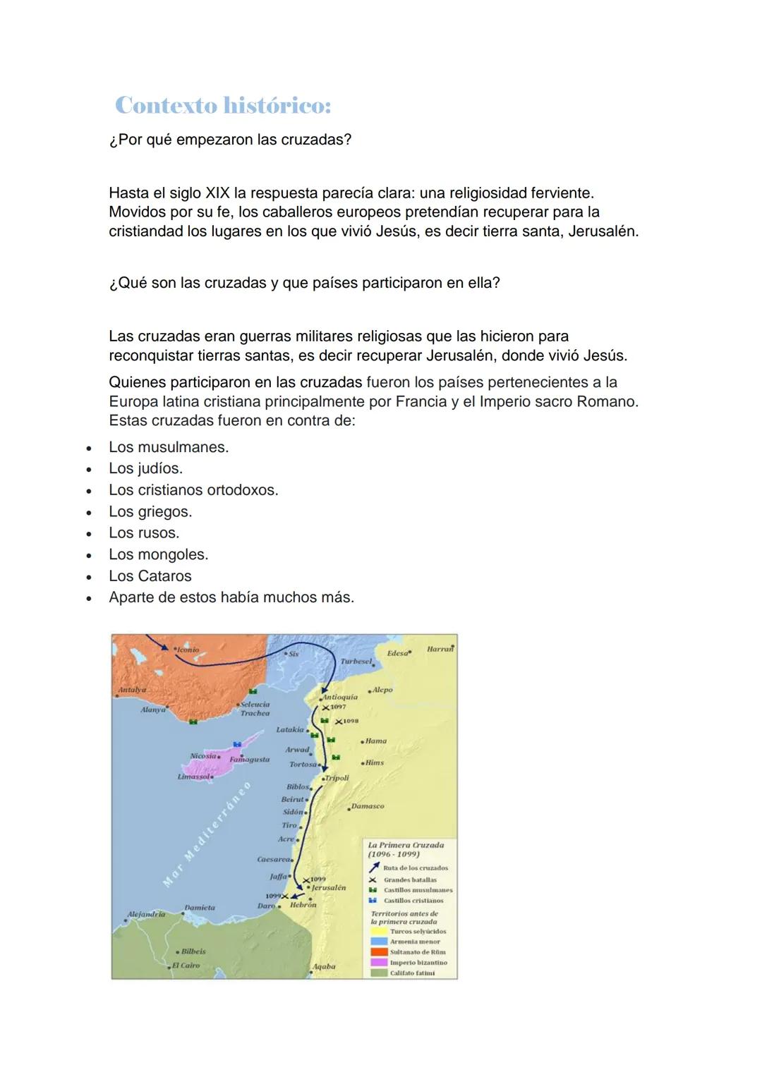 LAS CRUZADAS
Lucía Salomé Quirós
9 DE DICIEMBRE DE 2020 Índice:
1 ¿De qué trata el trabajo?
¿Por qué son importantes las cruzadas?
tabla de