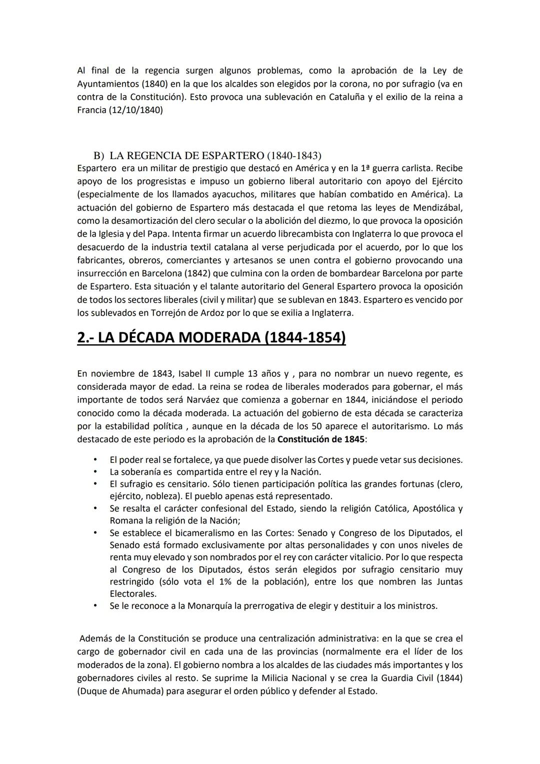 HISTORIA DE ESPAÑA
TEMA 2: LA CONSTRUCCIÓN DEL ESTADO LIBERAL
(1833-1868)
1.- LAS REGENCIAS Y EL PROBLEMA CARLISTA (1833-1843)
En 1833 muere