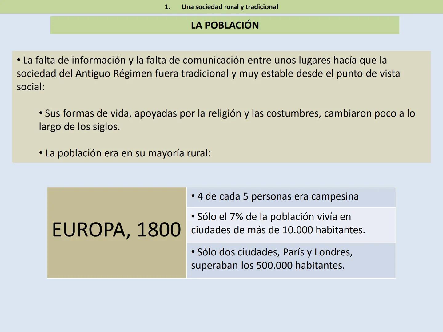 HISTORIA DEL MUNDO CONTEMPORÁNEO
1º BACHILLERATO
TEMA 1.
EL ANTIGUO RÉGIMEN Y LA ILUSTRACIÓN. ÍNDICE
1. Una sociedad rural y tradicional
2.