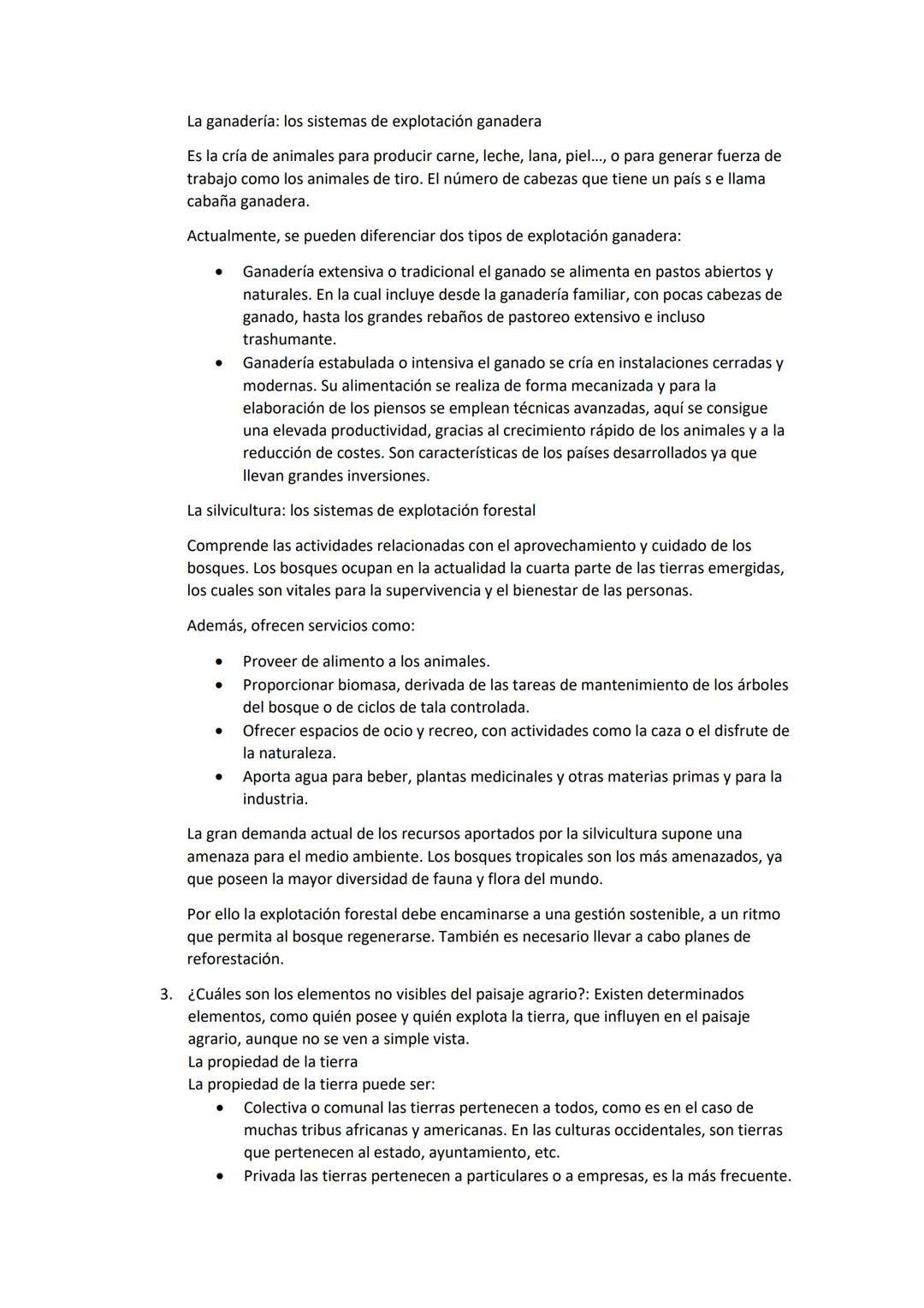 Resumen T.5: Los paisajes agrarios y marinos
1. Las actividades agrarias: forman parte del sector primario los cuales son la agricultura,
la