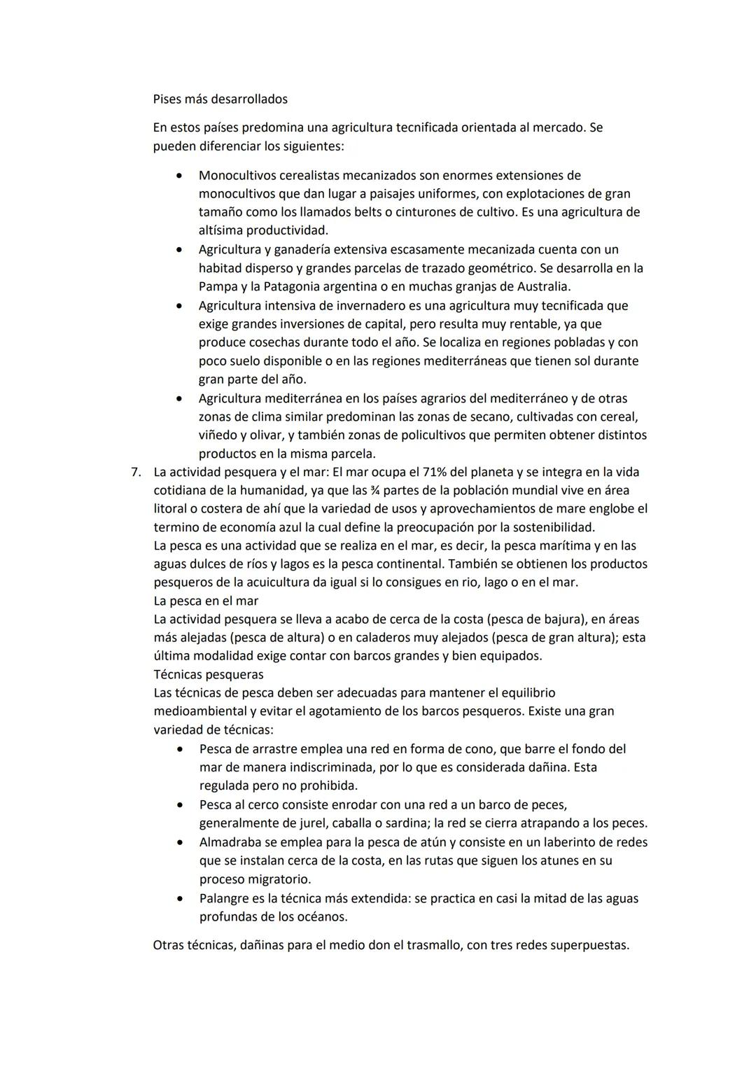 Resumen T.5: Los paisajes agrarios y marinos
1. Las actividades agrarias: forman parte del sector primario los cuales son la agricultura,
la