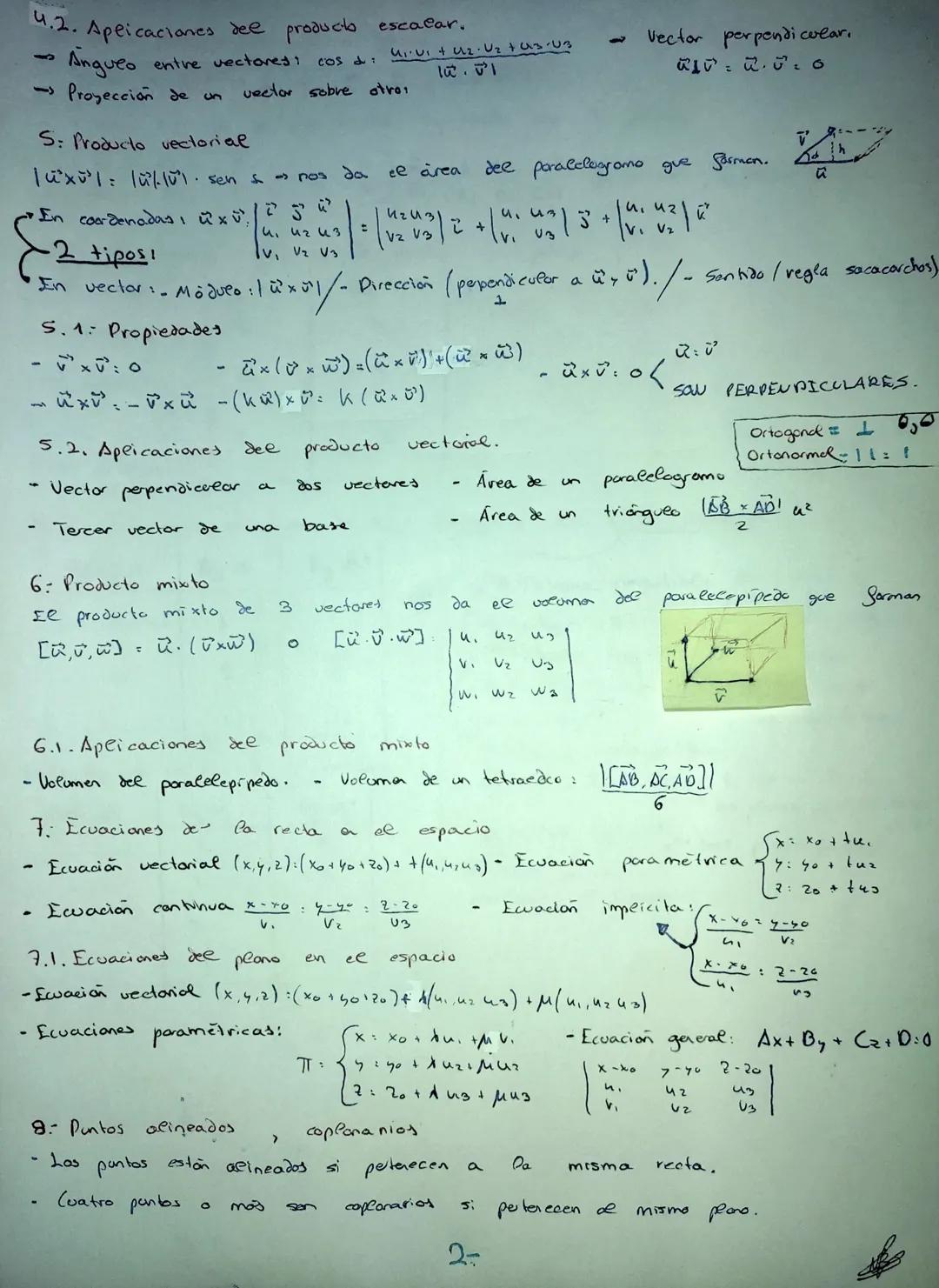 Resumen: GEOMETRIA
1: Vectores en
el
espacio:
Vector: segmento determinado
Vector opuesto:
-
- Vector
nueo: vector
c
1.1. Operaciones con
1-