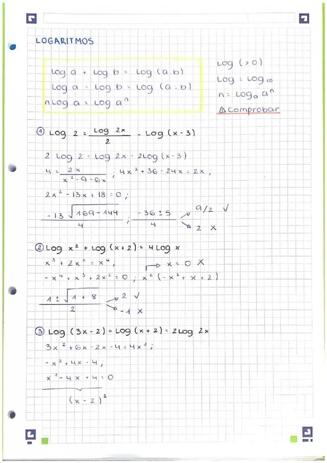 Las ecuaciones exponenciales y logarítmicas