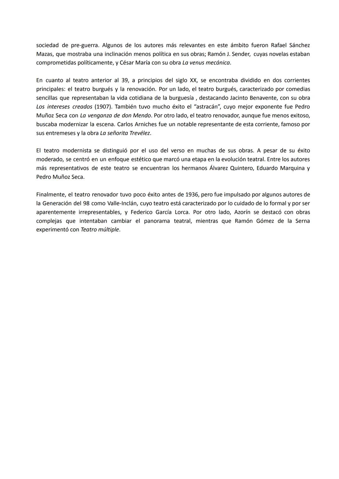 # LITERATURA DE FIN DE SIGLO: EL MODERNISMO Y LA GENERACIÓN DEL 98.
# LA NOVELA Y EL TEATRO ANTERIOR AL 36.
La primera mitad del siglo XX