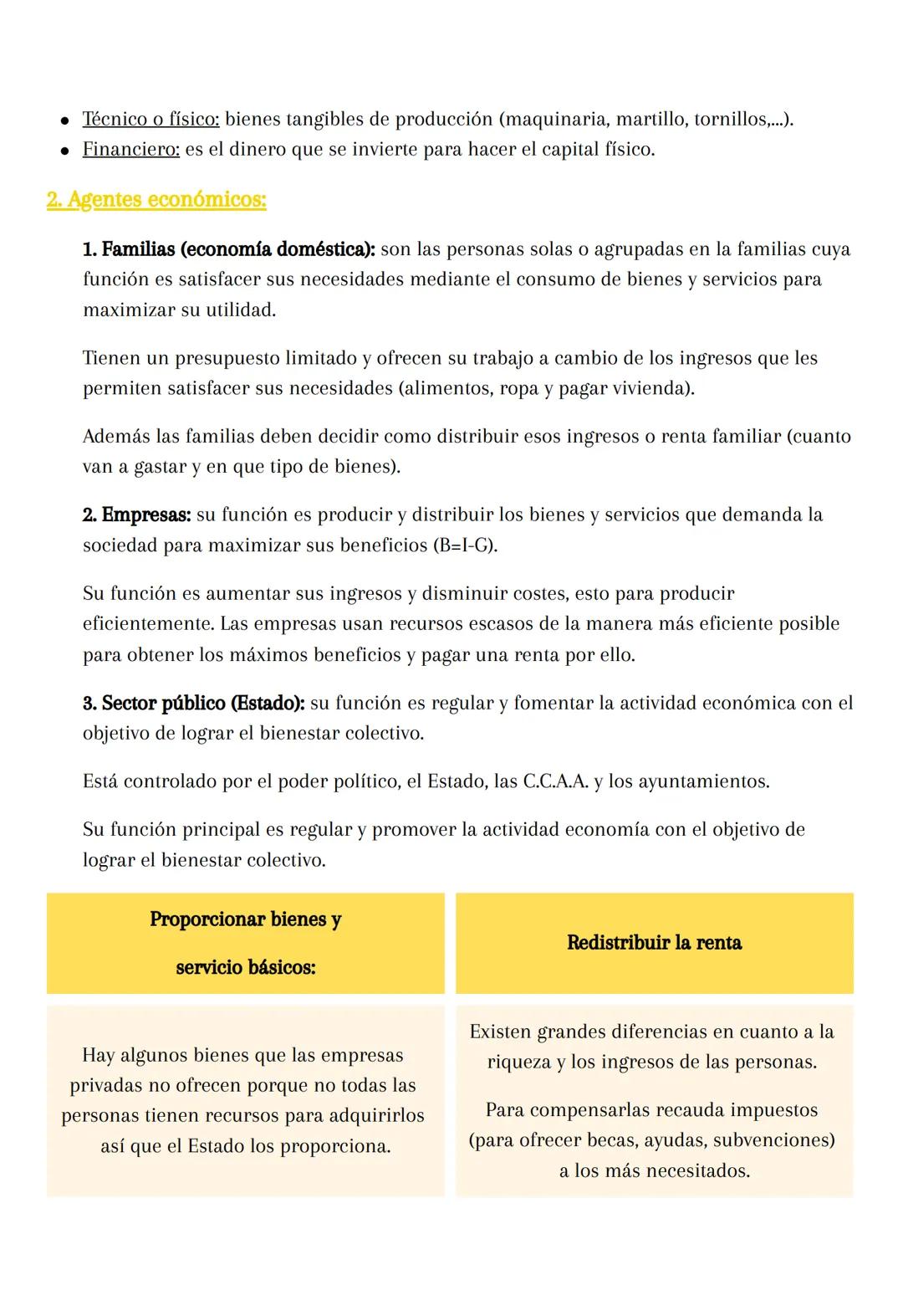 Tema 2: Factores, agentes y sistemas económicos:
1. Los factores productivos:
Para poder obtener los bienes y servicios que necesitamos, hay