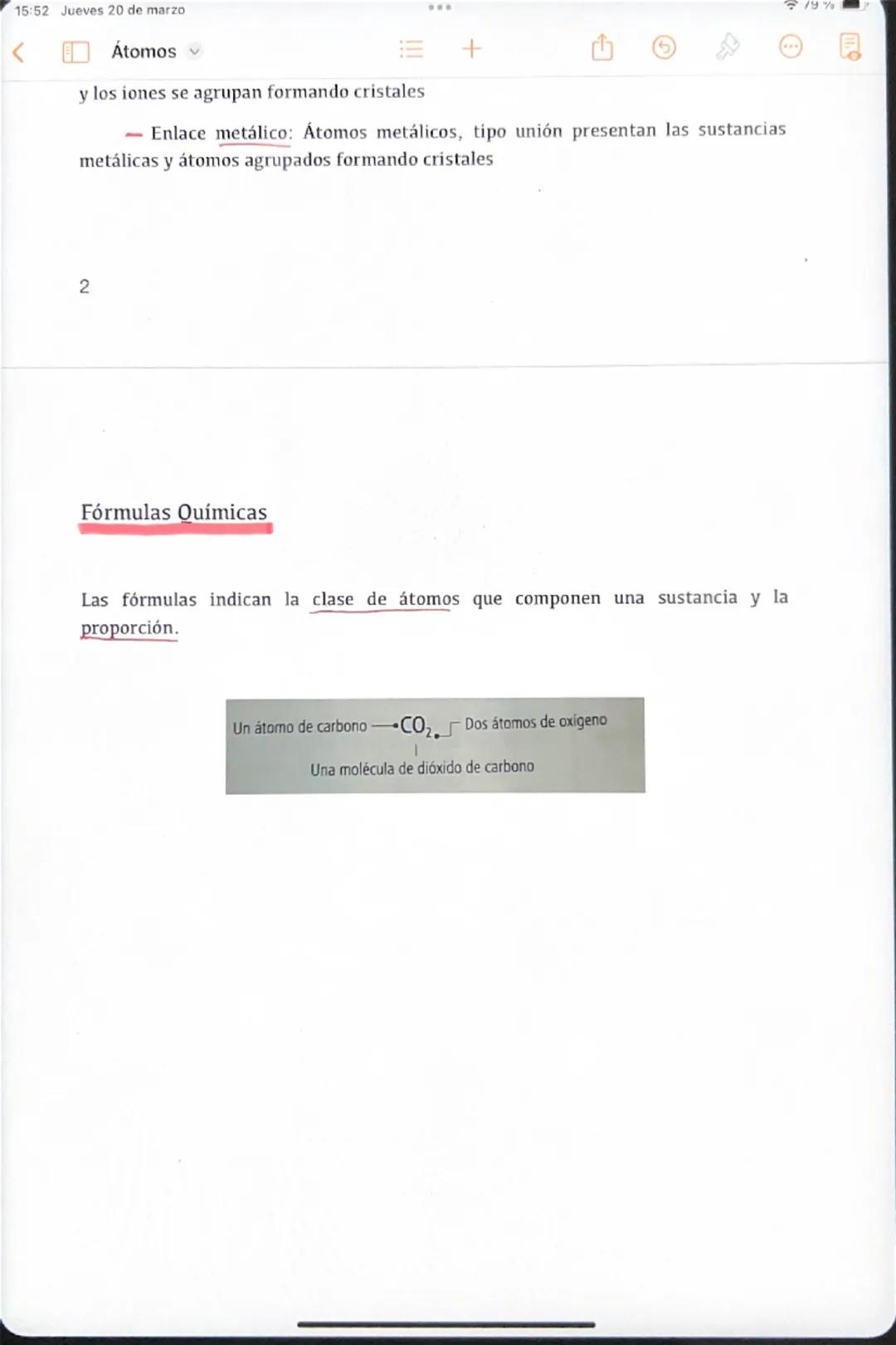 15:51 Jueves 20 de marzo
79%
<
Átomos
+
D
jueves, 13 de marzo de 2025
Átomos definiciones
El átomo
Estructura:
* El núcleo. Contiene c