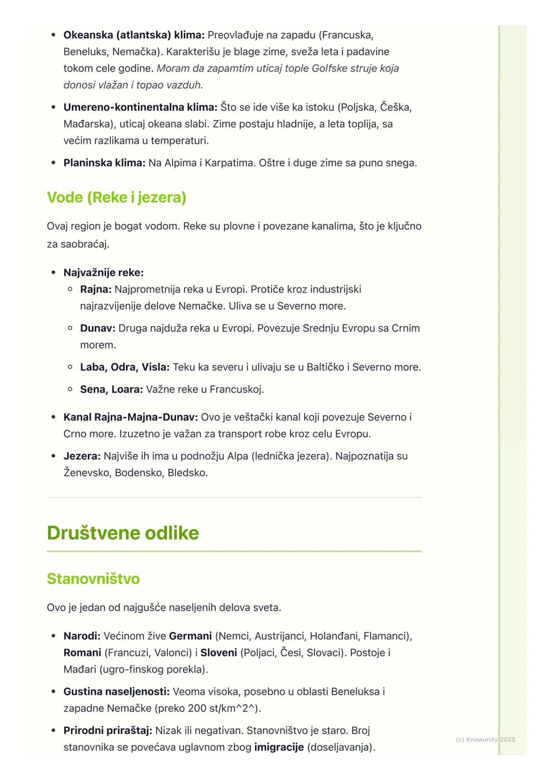 # Opšte karakteristike Zapadne i
Srednje Evrope
Uvod i položaj regiona
Zapadna i Srednja Evropa obuhvataju države koje se nalaze u središn
