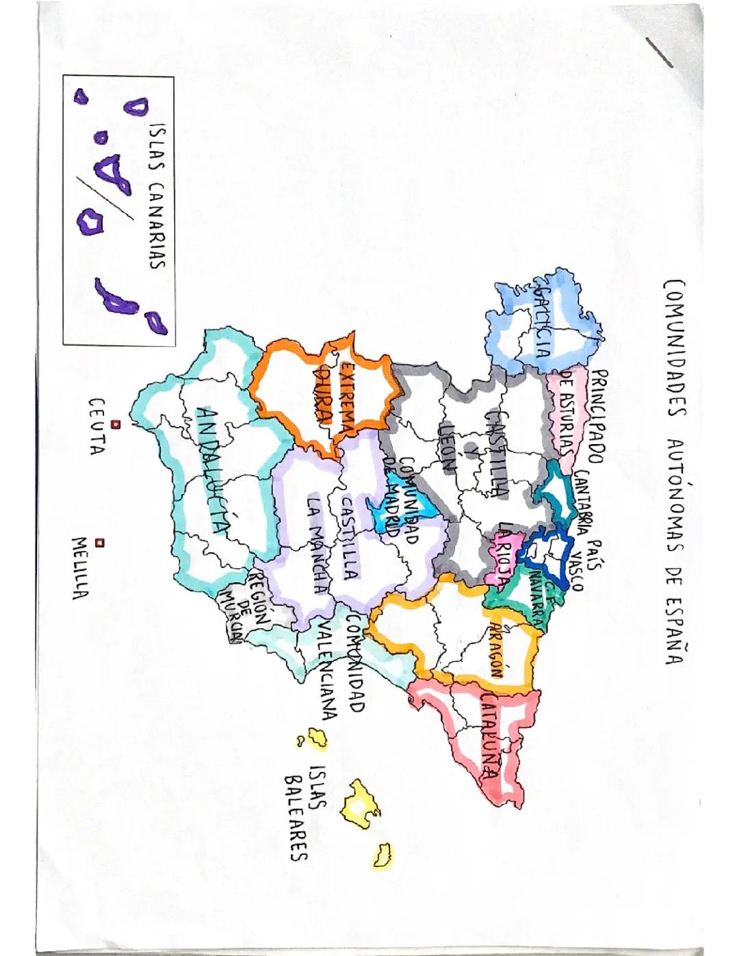 Mapa político de España Pau geografía 2025