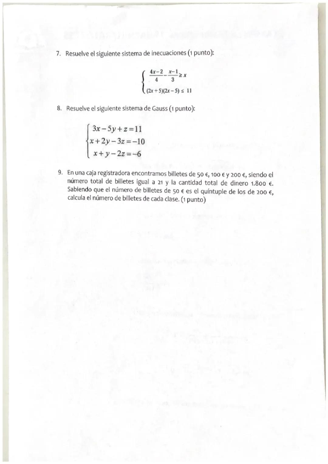 # EXAMEN de Matemáticas 1º BACHILLERATO CCSS
1ª Evaluación - Trimestral
Fecha: martes, 19 de diciembre de 2023
Nombre y apellidos:
NOTA
1.