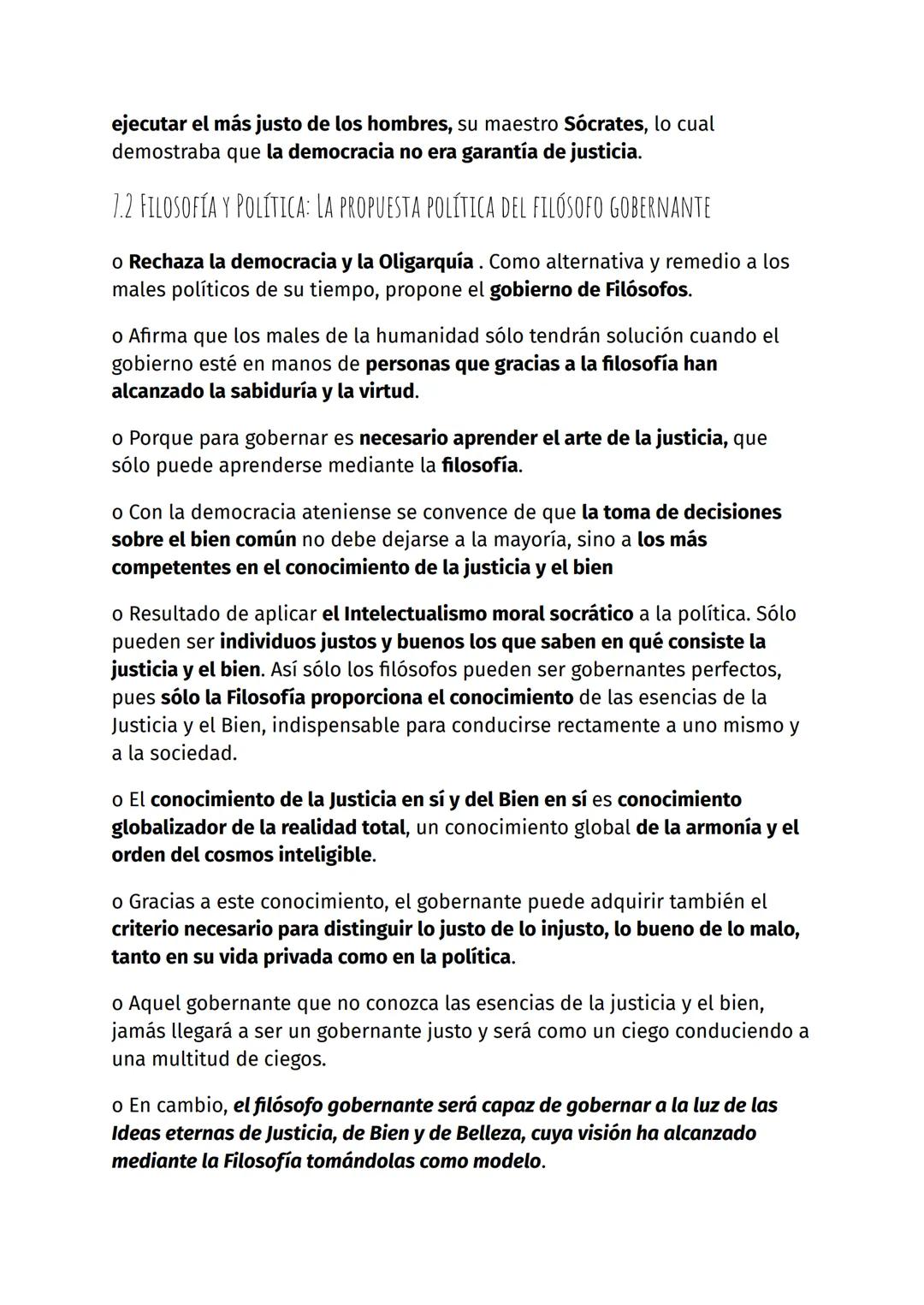 7. LA POLÍTICA
7.1 RECHAZO DE LA DEMOCRACIA COMO FORMA DE GOBIERNO
La filosofía de Platón arranca de la insatisfacción con la situación po