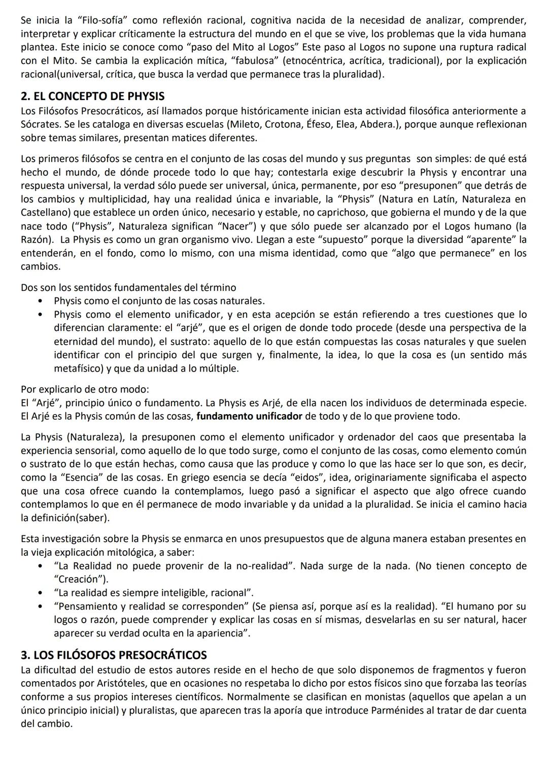 # FILOSOFÍA PREPLATÓNICA. PARTE 1. EL CONCEPTO DE
PHYSIS Y LOS PRESOCRÁTICOS.
1. INTRODUCCIÓN- CUÁNDO, DÓNDE, POR QUÉ Y CÓMO
(CUÁNDO) La f