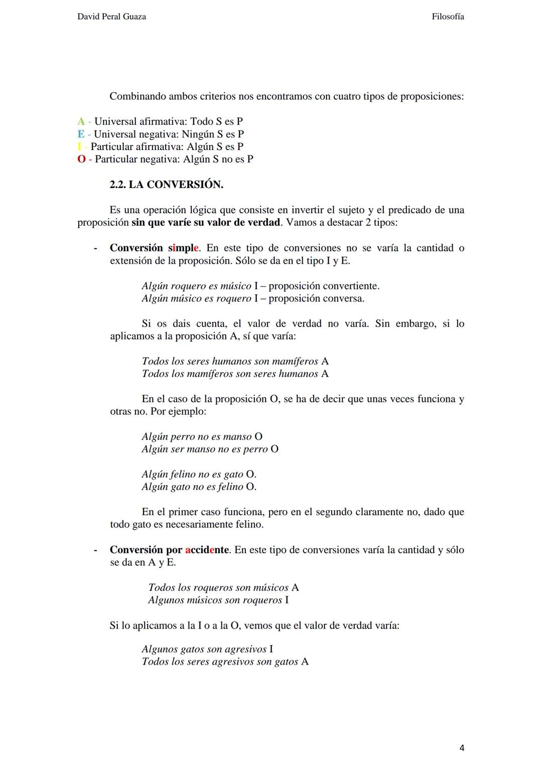 David Peral Guaza
TEMA 4: LA LÓGICA FORMAL.
1. LA LÓGICA COMO DISCIPLINA.
2. ELEMENTOS DEL RAZONAMIENTO
2.1. TIPOS DE PROPOSICIONES.
2.2. LA